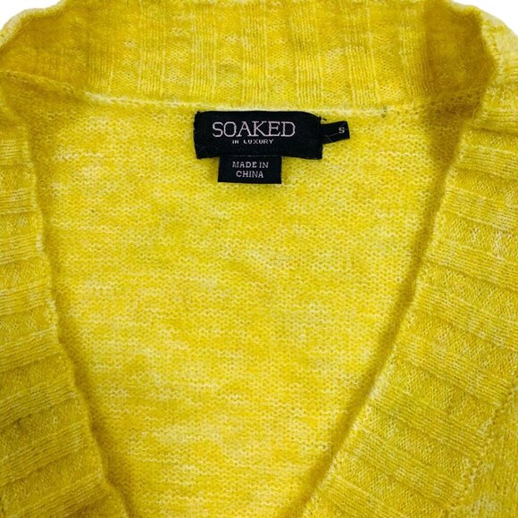 womens  v-neck sweater mustard sweater by soaked in Luxury  size medium - Picture 13 of 15